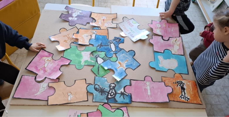 réalisation de la fresque