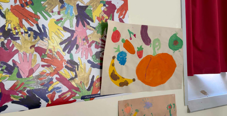 dessins mains et fruits